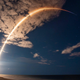 Long-exposure shot of a SpaceX Falcon 9 launch on September 18, 2022.